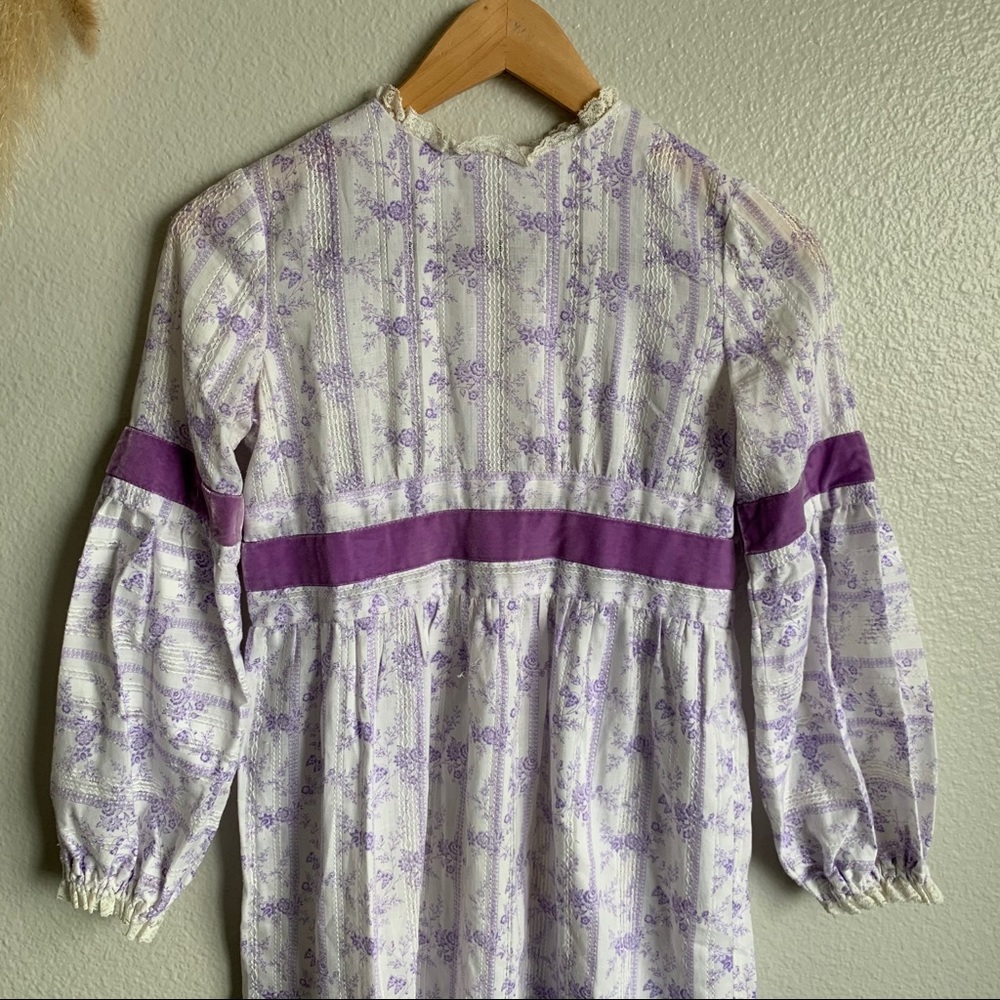 Vintage 60s Kids Floral Boho Dress - Picture 3 of 13